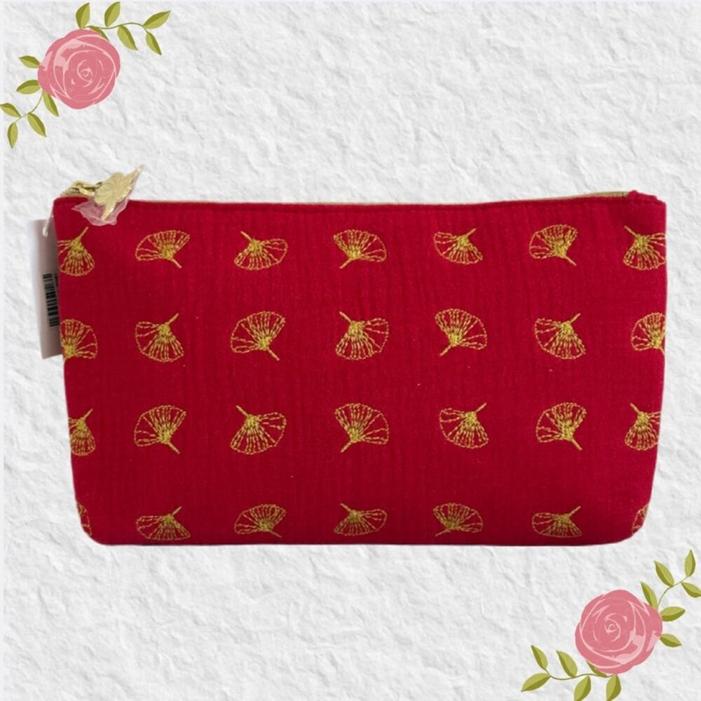 NWOT Sisley-Paris Red Cosmetic/Makeup Bag